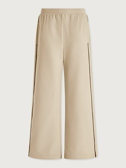 Varley Cement Marl/ Bitter Chocolate Brushed Rib Wide Leg Pant 28
