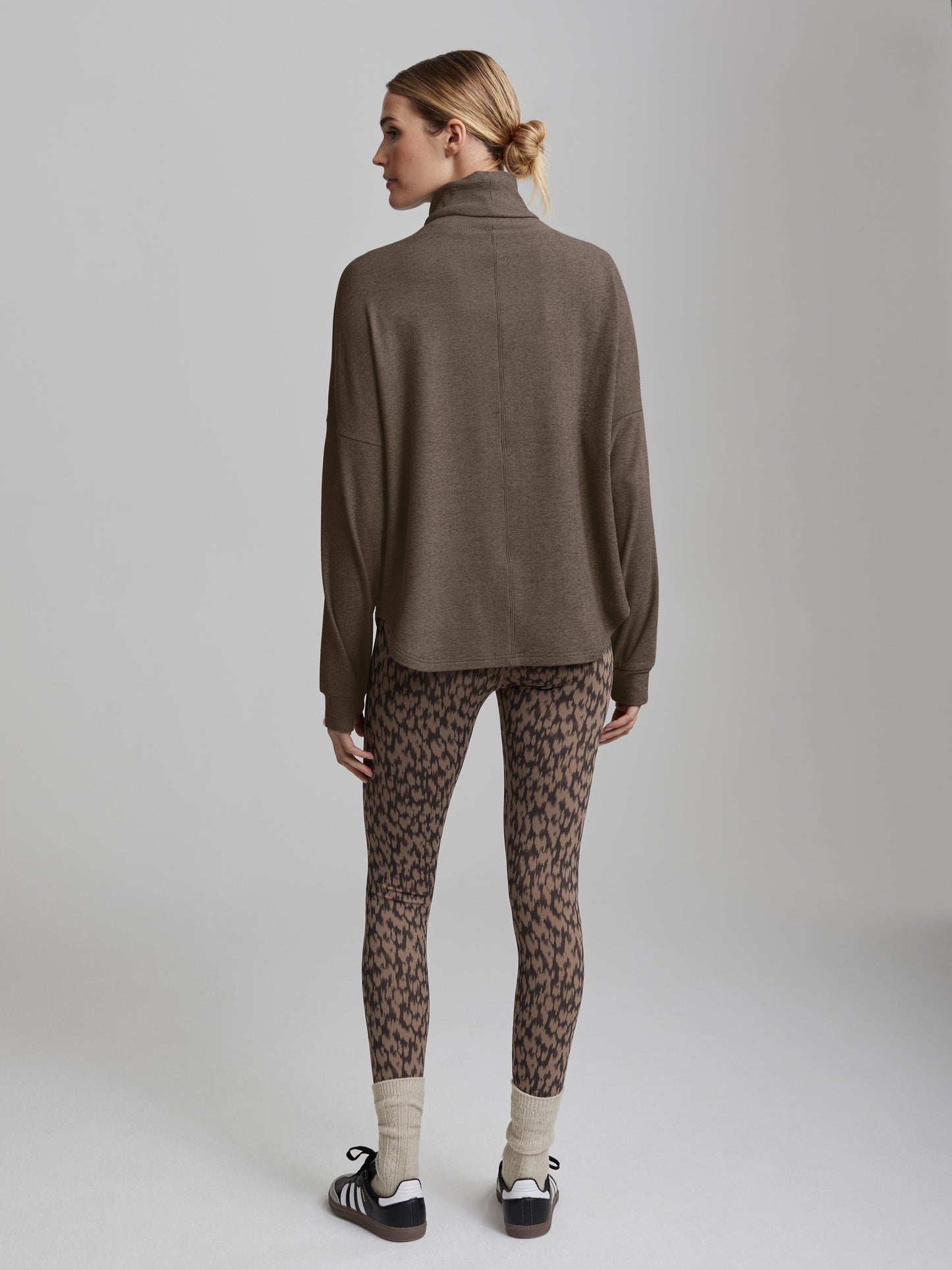 Varley Carob Marl Rainer Roll Neck Active Sweatshirt | VARLEY US