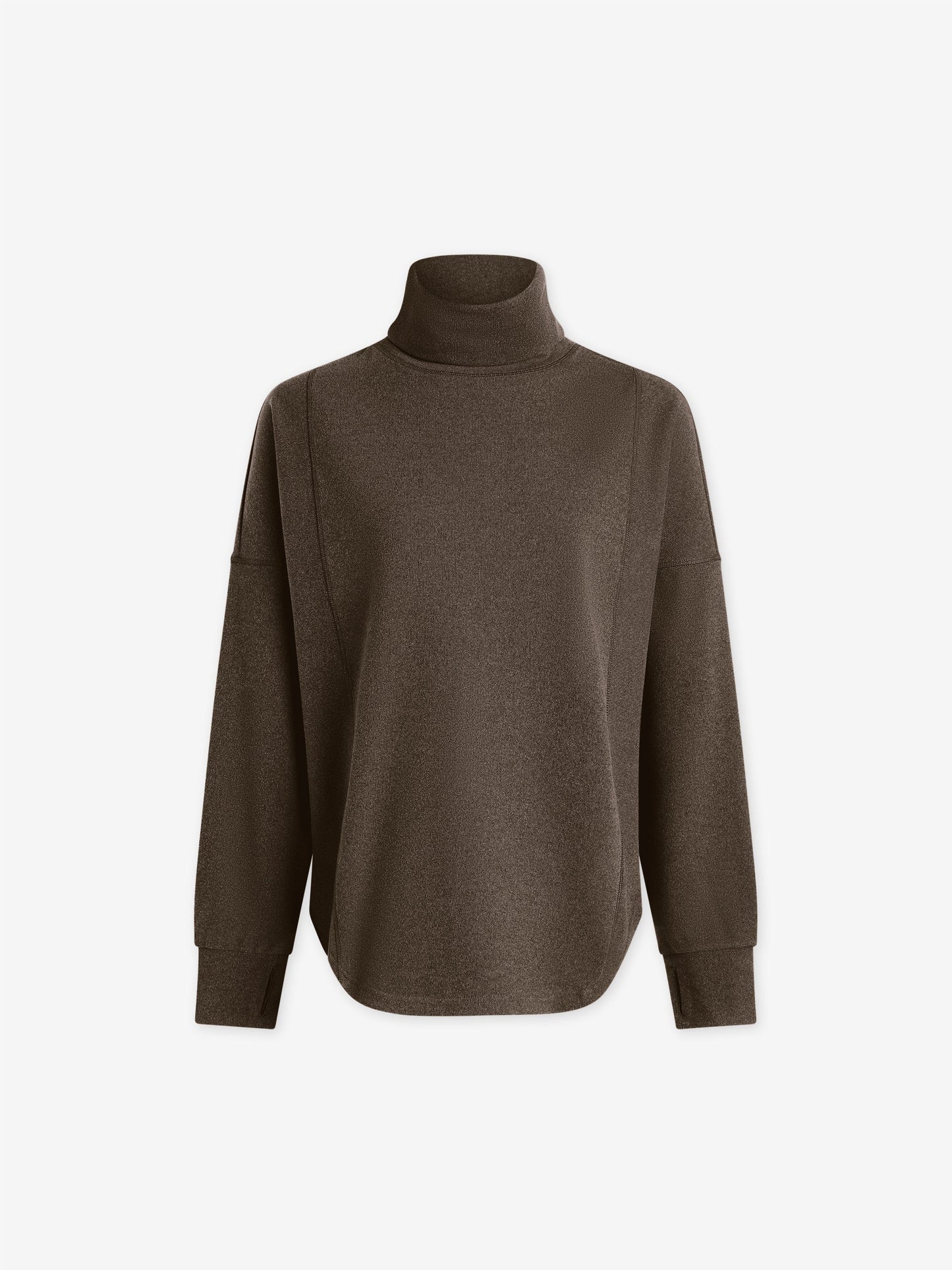 Varley Carob Marl Rainer Roll Neck Active Sweatshirt | VARLEY US