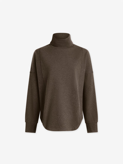 Varley Carob Marl Rainer Roll Neck Active Sweatshirt | VARLEY US