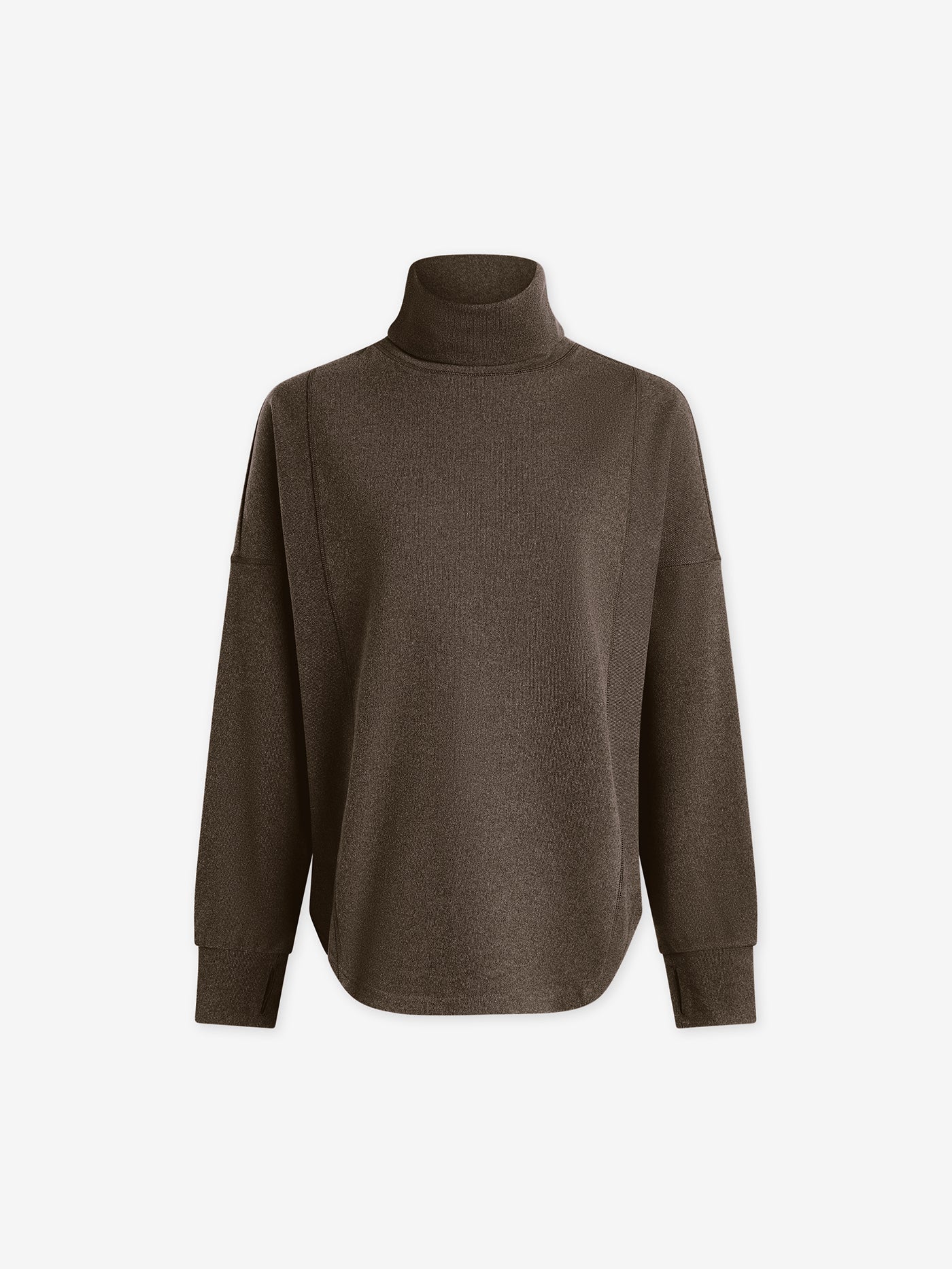 Varley Carob Marl Rainer Roll Neck Active Sweatshirt | VARLEY US
