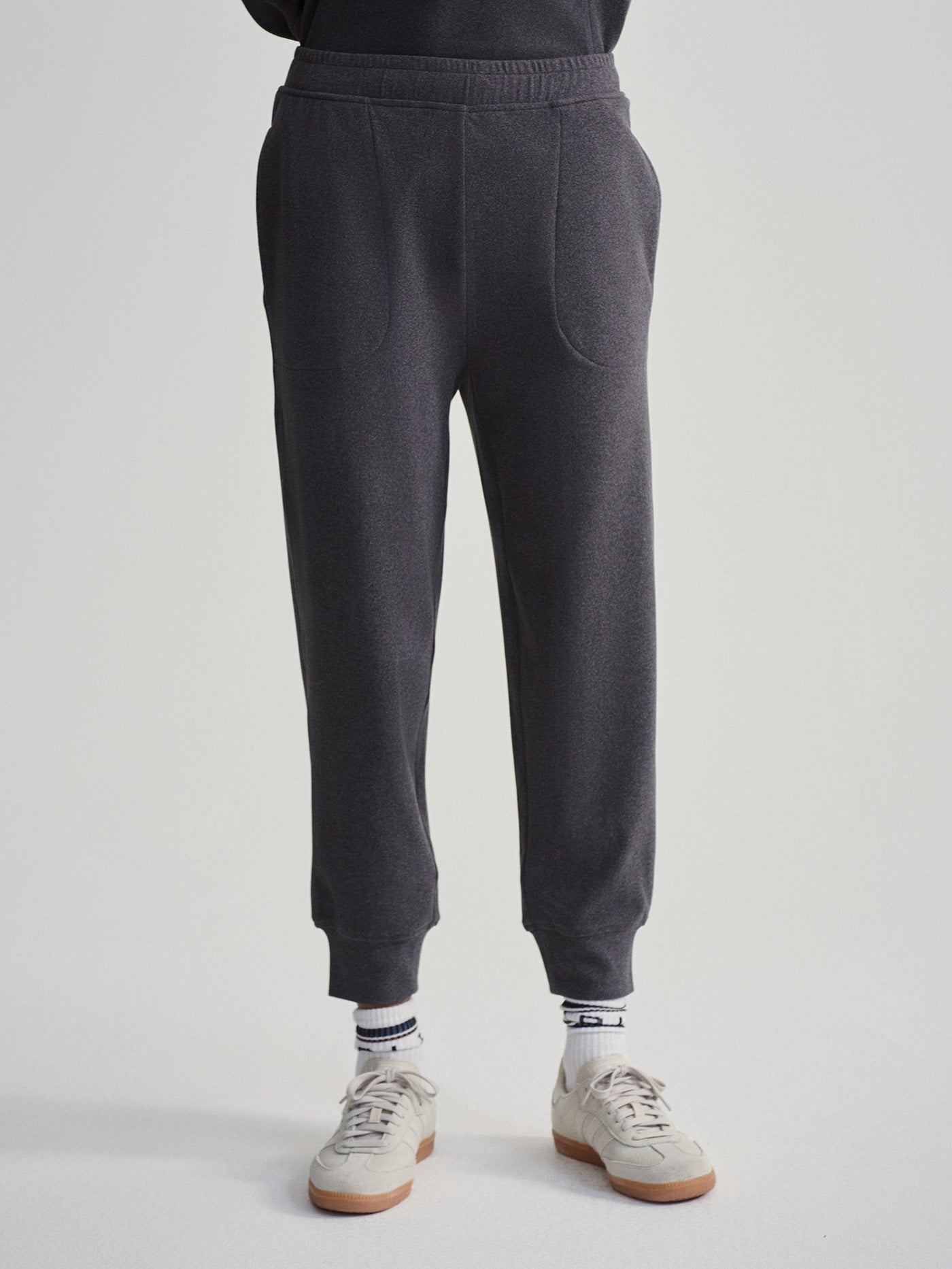 Varley Black Marl Brushed Rib Slim Cuff Pant 25