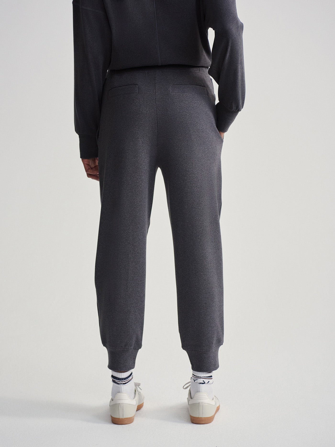 Varley Black Marl Brushed Rib Slim Cuff Pant 25