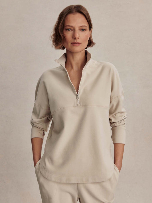 Varley Cement Marl Erina Half-Zip Active Sweatshirt