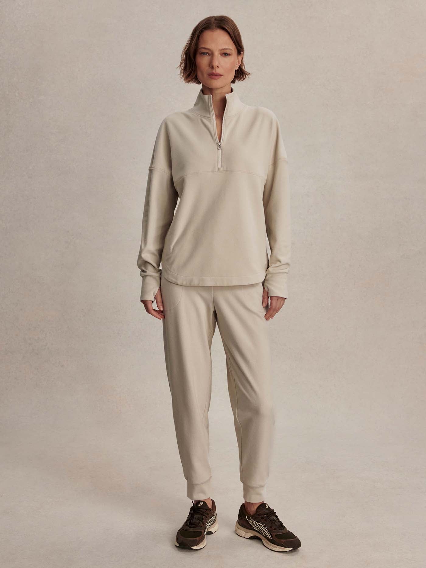Varley Cement Marl Erina Half-Zip Active Sweatshirt