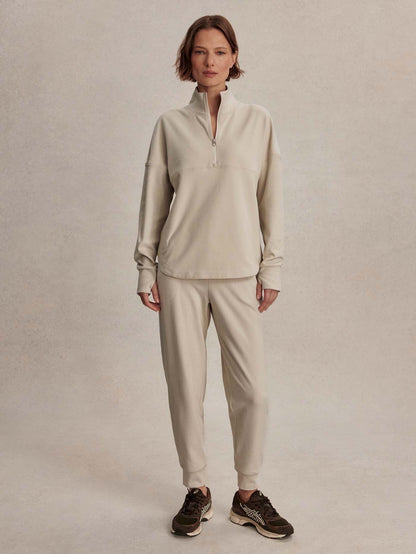 Varley Cement Marl Erina Half-Zip Active Sweatshirt