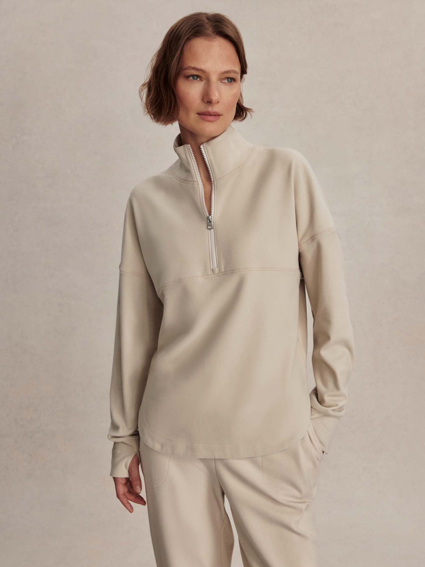 Varley Cement Marl Erina Half-Zip Active Sweatshirt