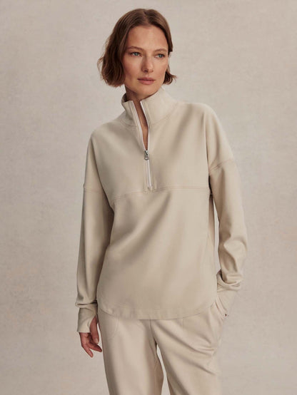 Varley Cement Marl Erina Half-Zip Active Sweatshirt