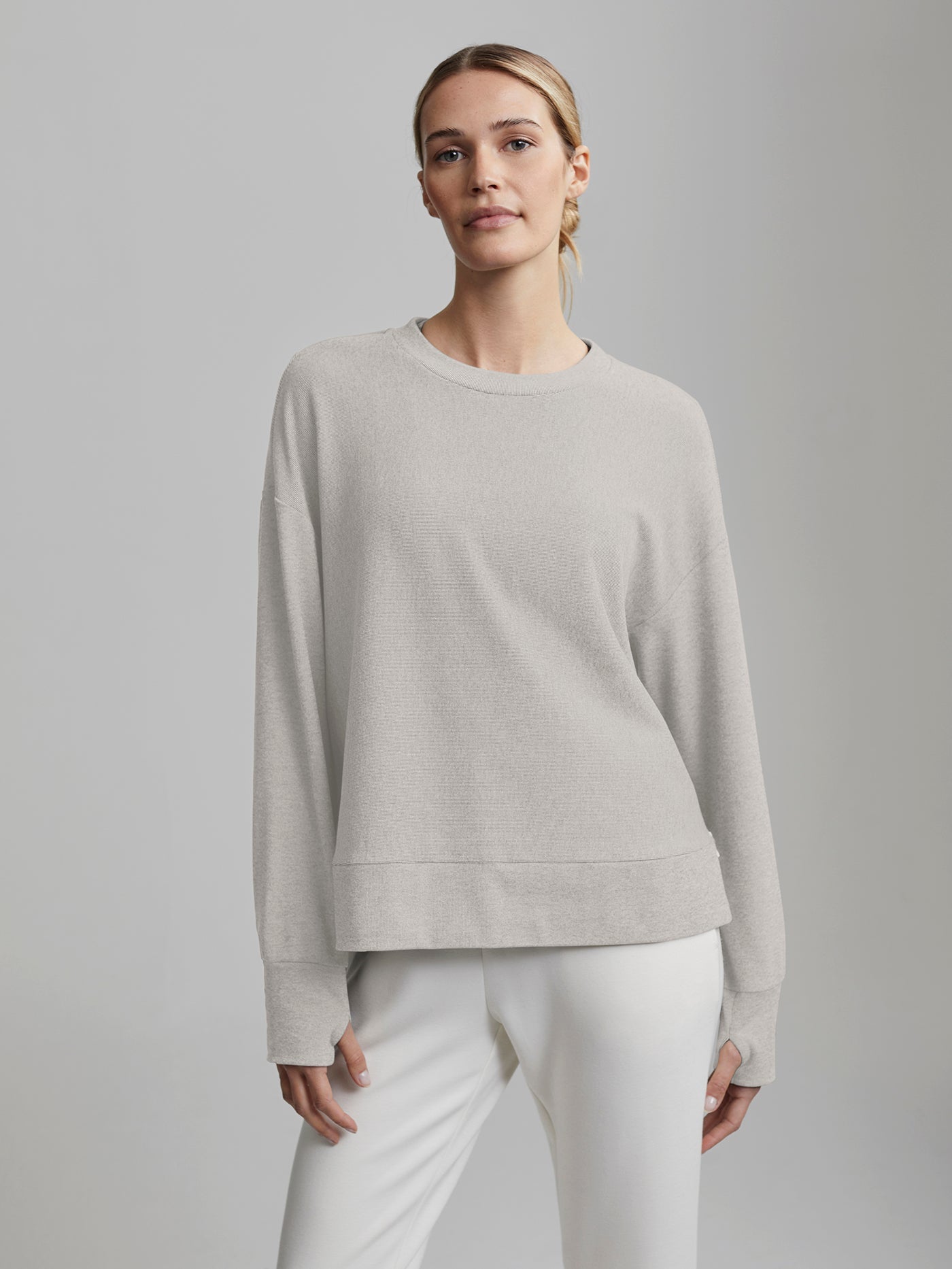Varley Cement Marl Horton Side Zip Active Sweatshirt