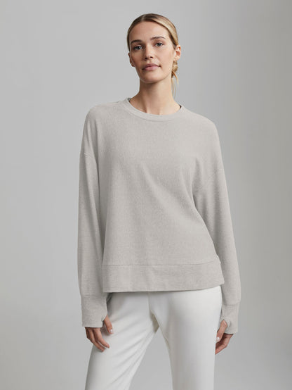 Varley Cement Marl Horton Side Zip Active Sweatshirt