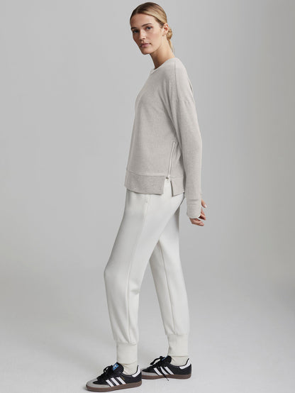 Varley Cement Marl Horton Side Zip Active Sweatshirt