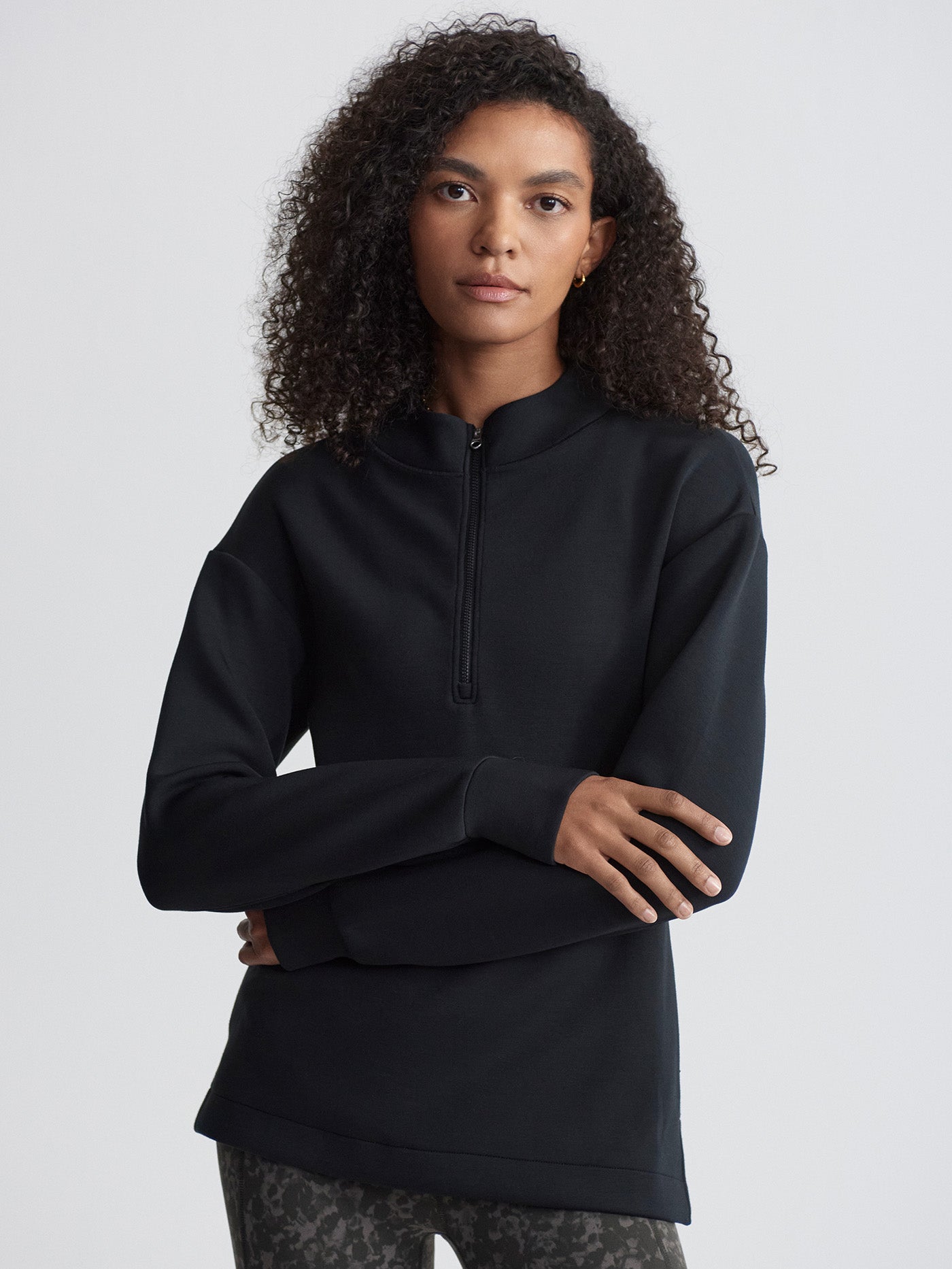 Varley Black Cleo Half-Zip Active Sweatshirt