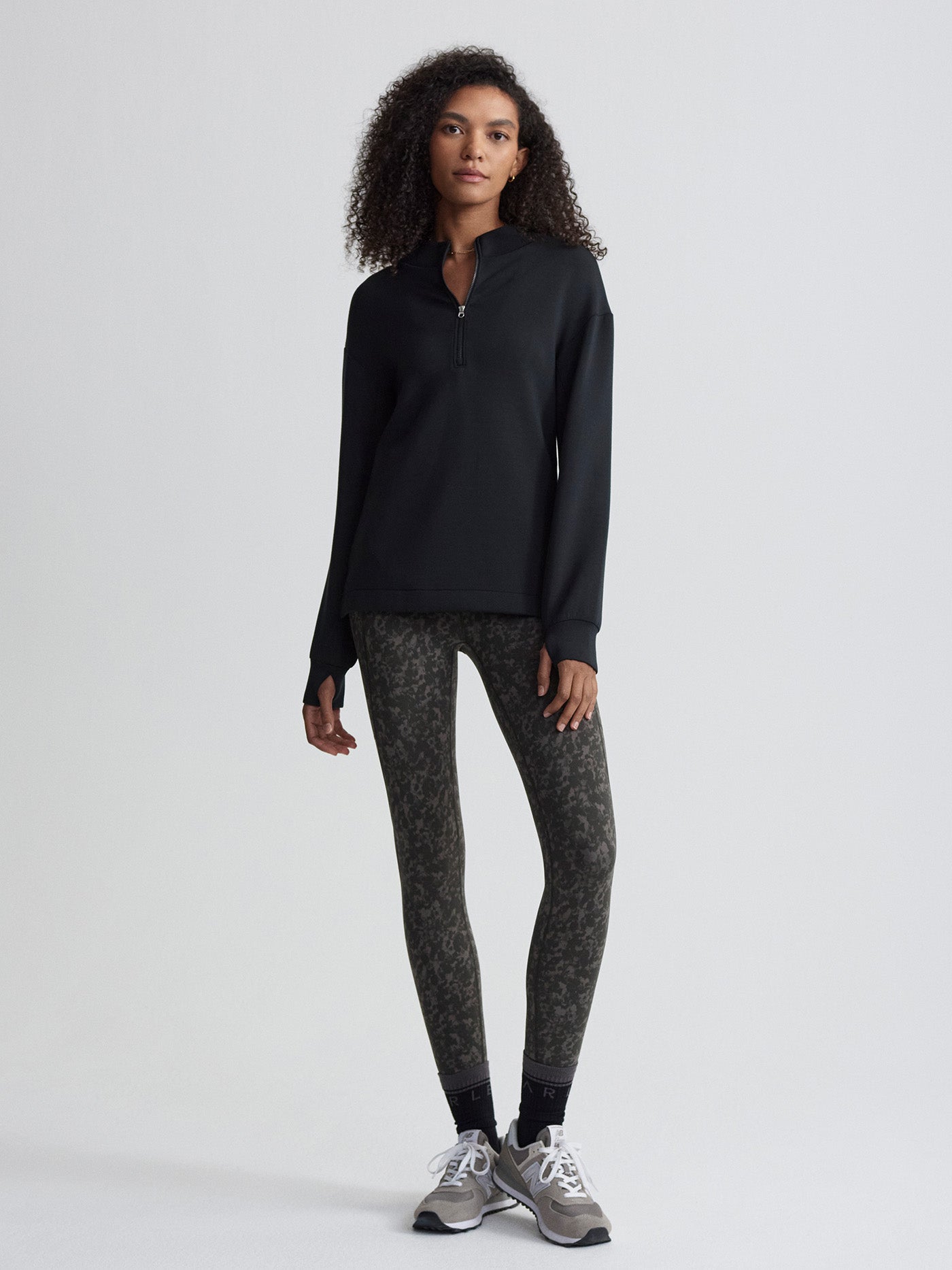Varley Black Cleo Half-Zip Active Sweatshirt