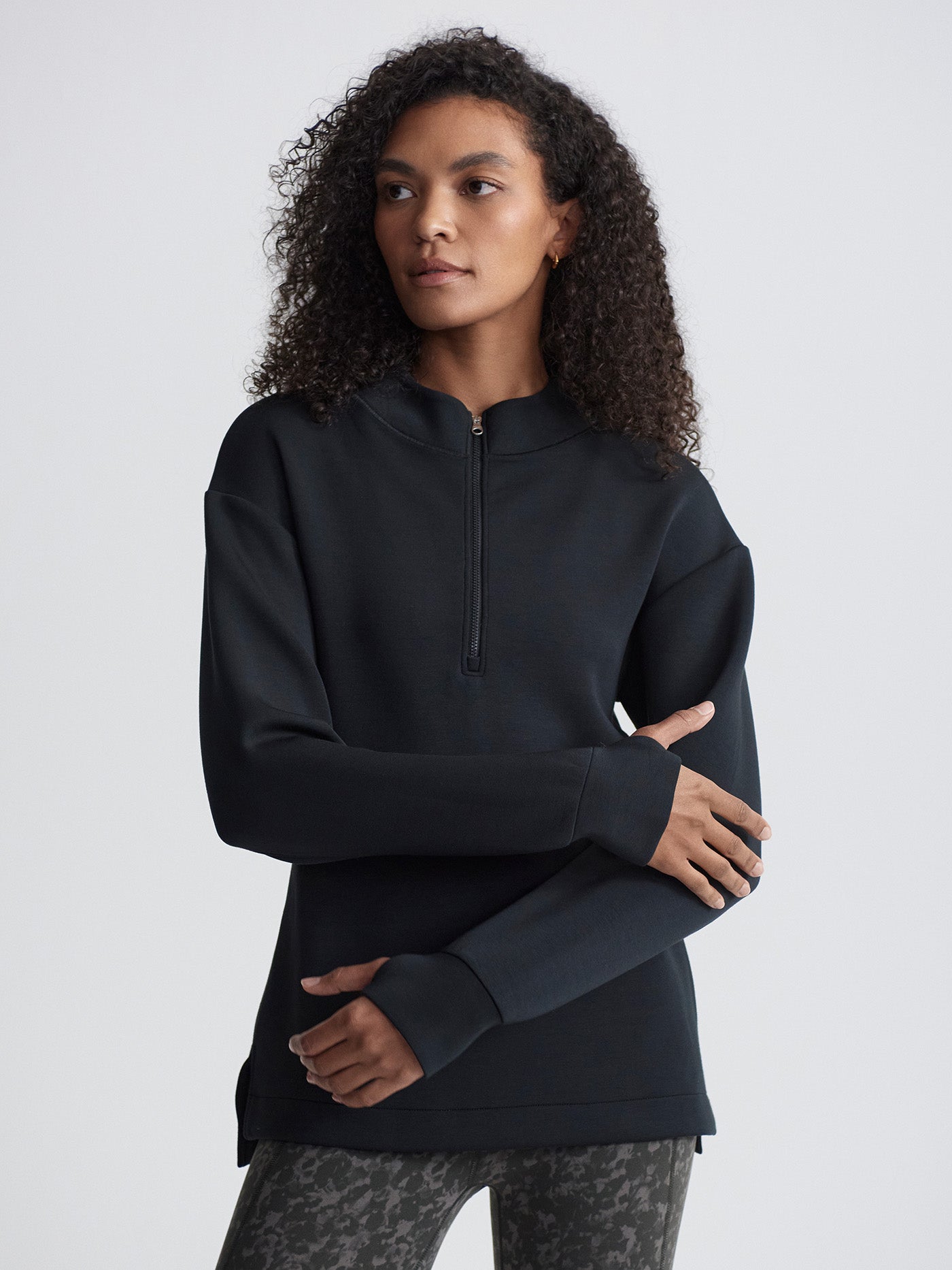 Varley Black Cleo Half-Zip Active Sweatshirt