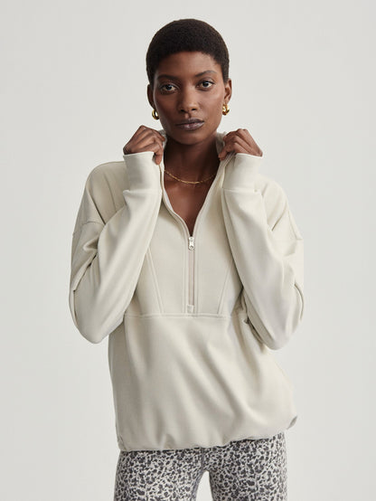 Varley Cement Marl Timberley Half-Zip Active Sweatshirt