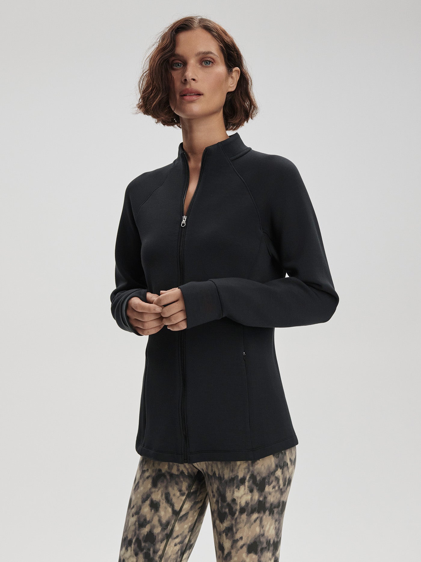 Varley Black Hayden Zip-Through Active Sweatshirt