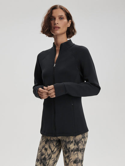 Varley Black Hayden Zip-Through Active Sweatshirt