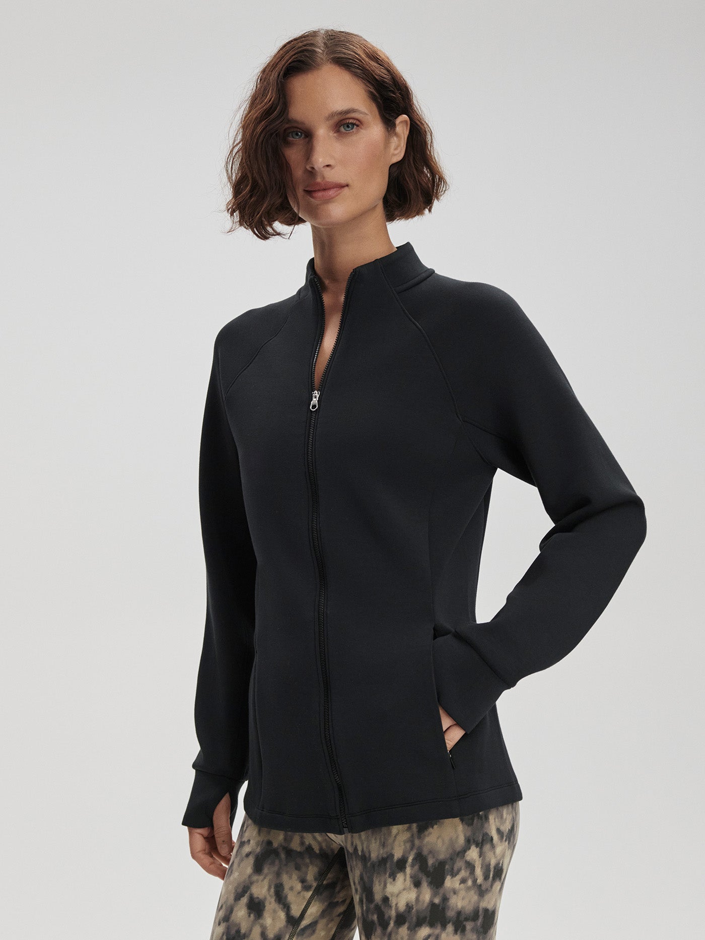 Varley Black Hayden Zip-Through Active Sweatshirt