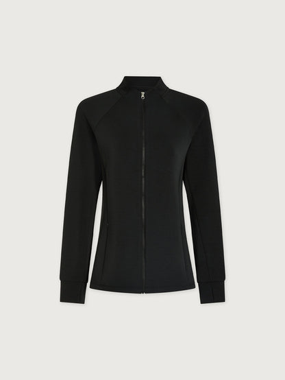 Varley Black Hayden Zip-Through Active Sweatshirt