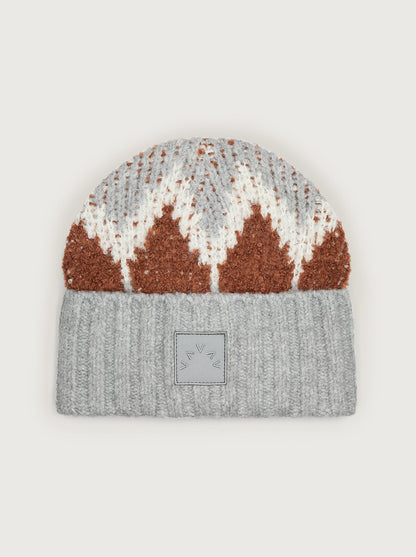 Varley Grey Melange Honor Jacquard Knit Beanie
