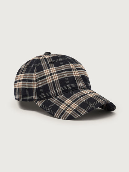 Varley Navy/ Sandshell Check Aliha Soft Flannel Cap