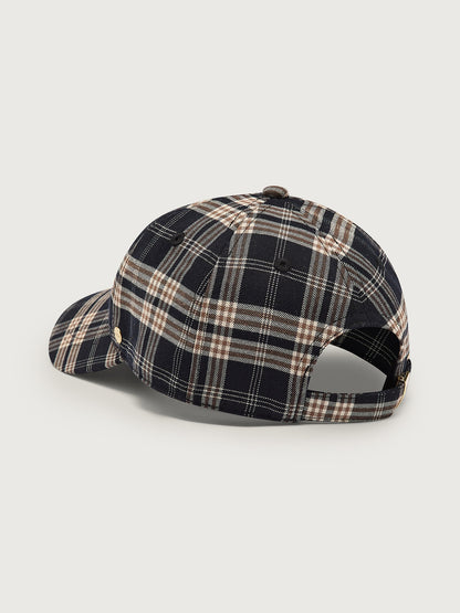 Varley Navy/ Sandshell Check Aliha Soft Flannel Cap