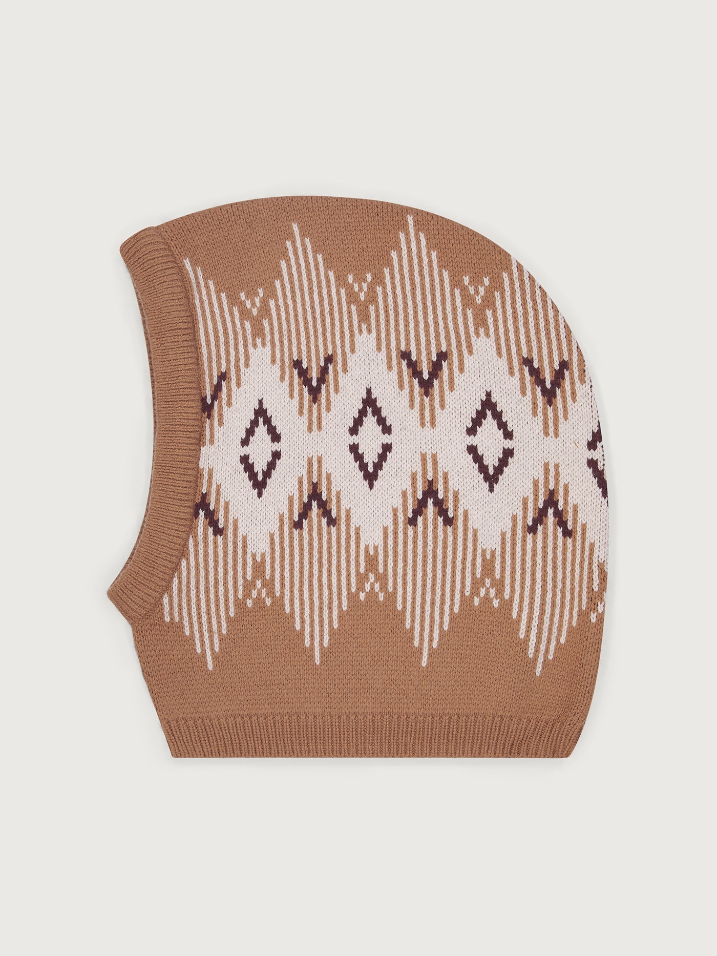 Varley Camel/ Whitecap Grey Hilary Jacquard Knit Hood
