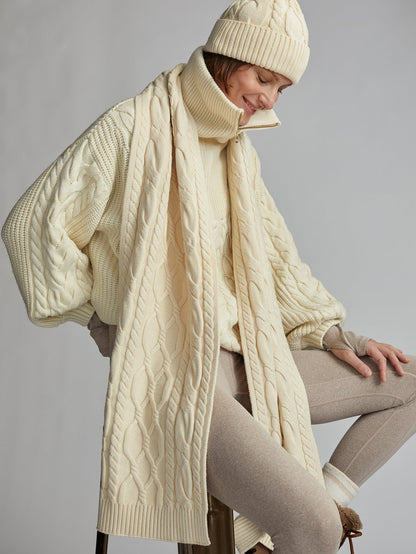 Varley Whitecap Grey Corsair Cable Scarf | VARLEY US