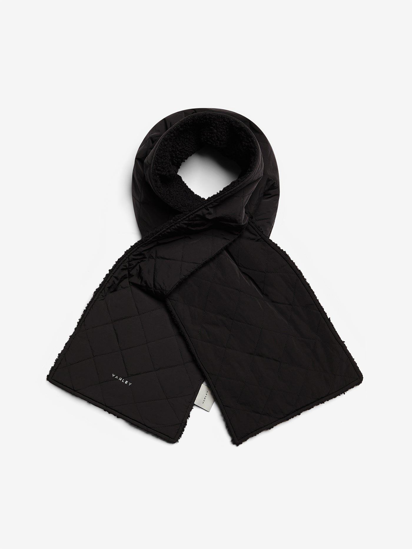 Varley Black Coronet Quilt Sherpa Scarf | VARLEY US