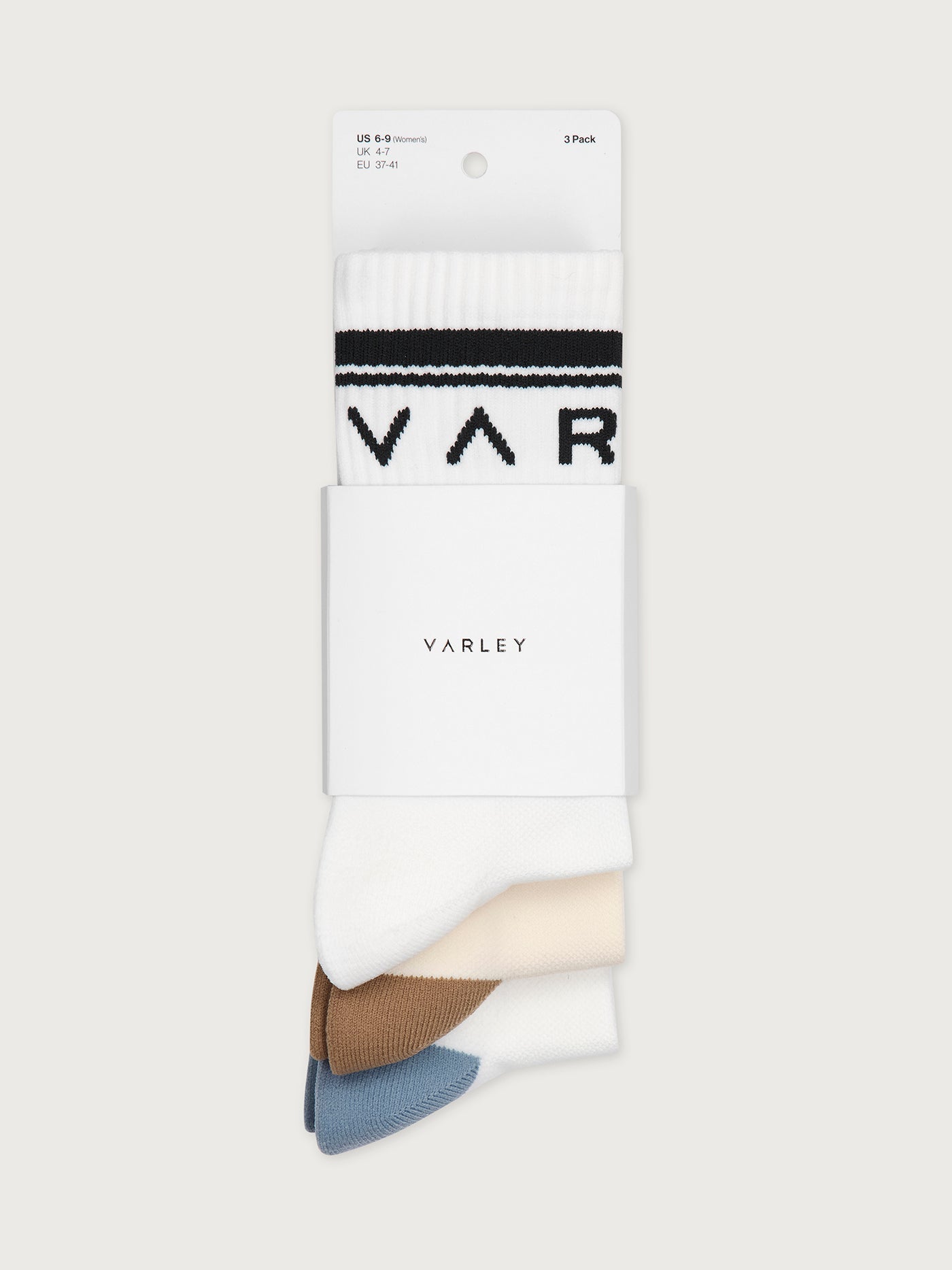 Varley White/ Birch/ White Astley Active Sock 3 Pack