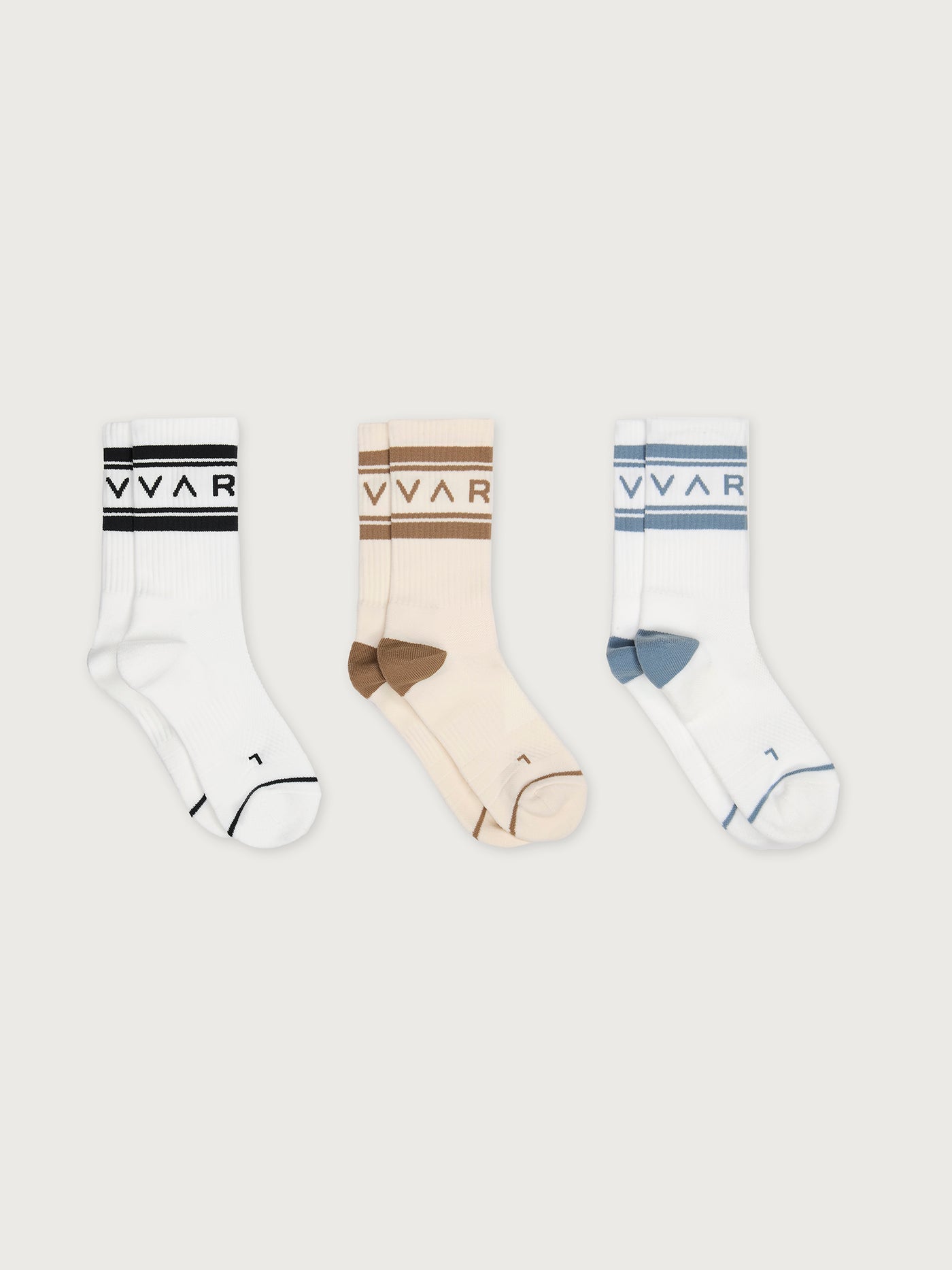 Varley White/ Birch/ White Astley Active Sock 3 Pack