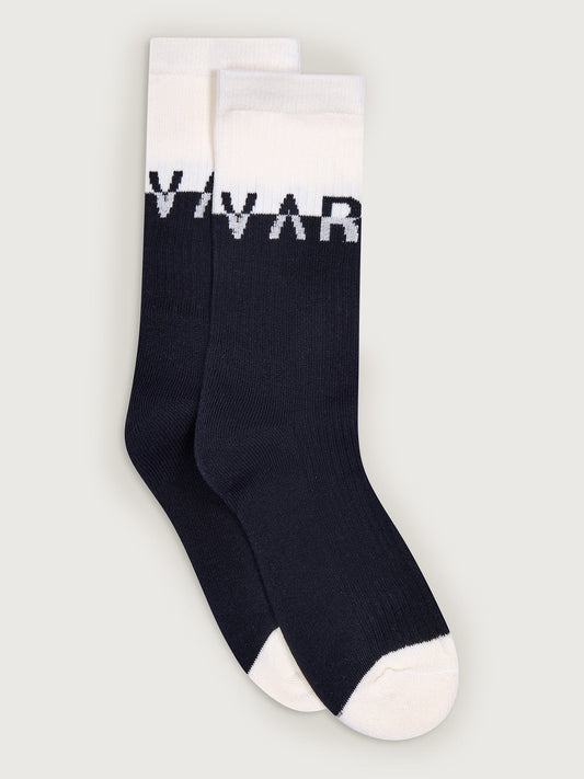 Varley Black/ Egret Stellar Colorblock Sock