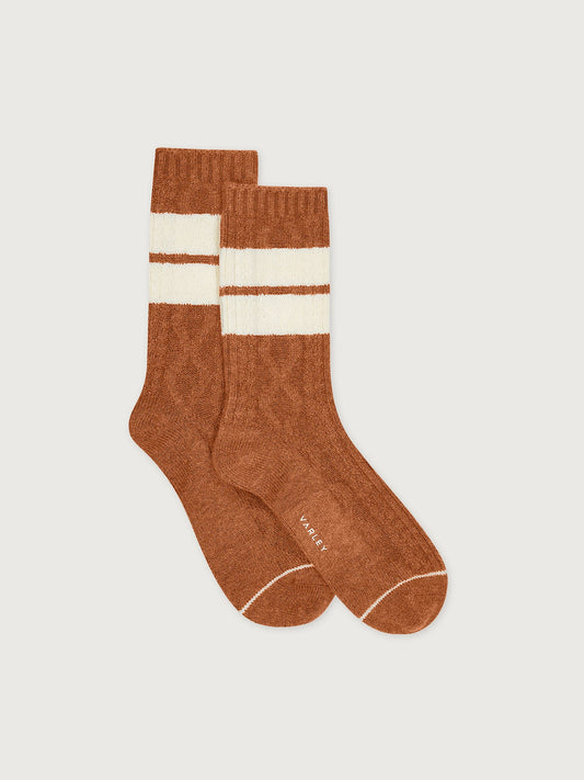 Varley Almond/ Egret Eagleson Plush Cable Sock