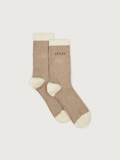 Varley Roasted Pecan Ormand Plush Stripe Sock