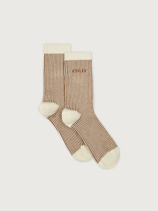 Varley Roasted Pecan Ormand Plush Stripe Sock