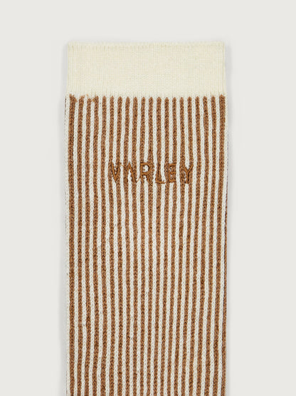 Varley Roasted Pecan Ormand Plush Stripe Sock