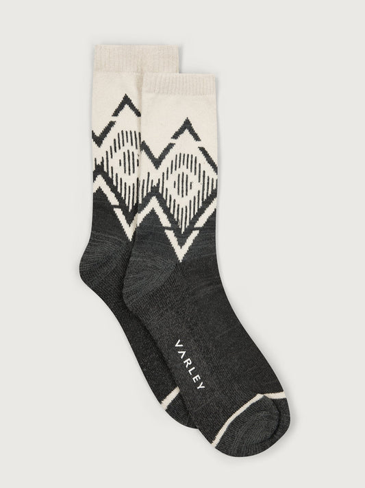 Varley Charcoal Marl Erica Jacquard Knit Sock