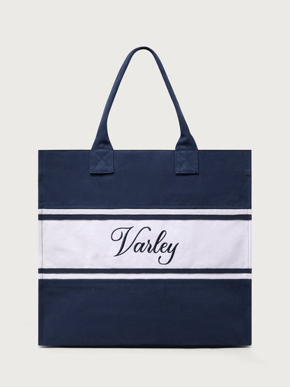 Varley Blue Nights/ White Foeburn Market Tote Bag