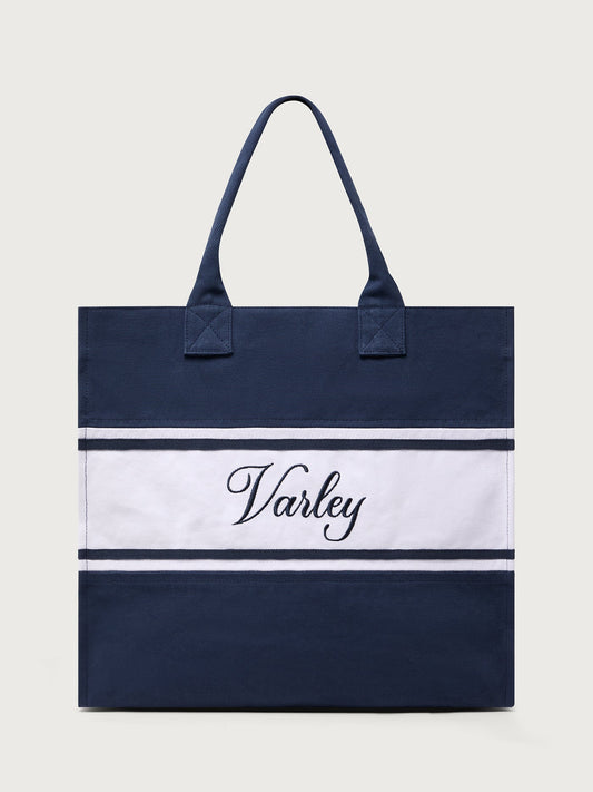 Varley Blue Nights/ White Foeburn Market Tote Bag