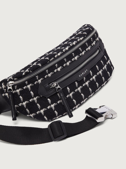 Varley Black Mono Check Roby Belt Bag