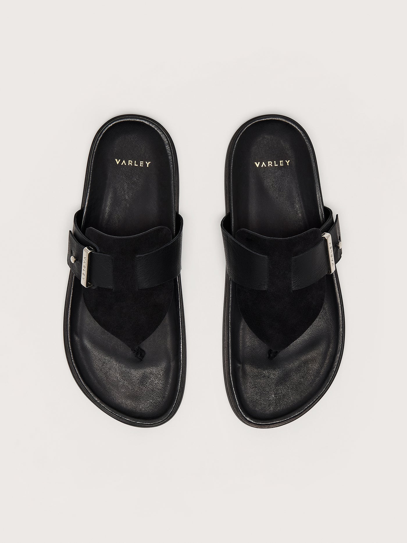 Varley Black Suna Toe Post Sandals