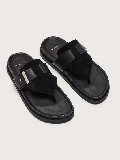 Varley Black Suna Toe Post Sandals