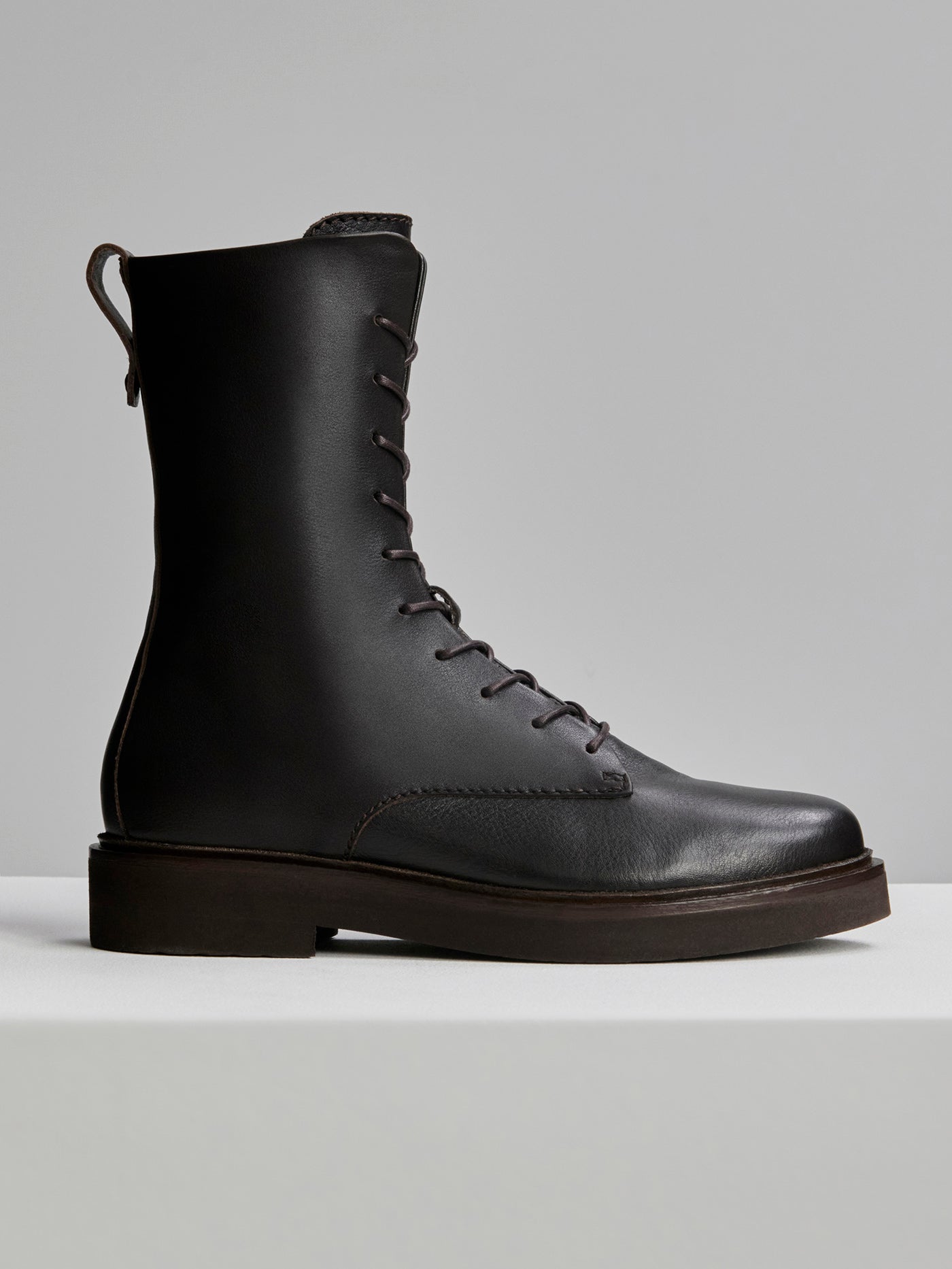 Varley Ebony Brown Boyten Lace Up Boot Nappa