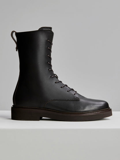 Varley Ebony Brown Boyten Lace Up Boot Nappa