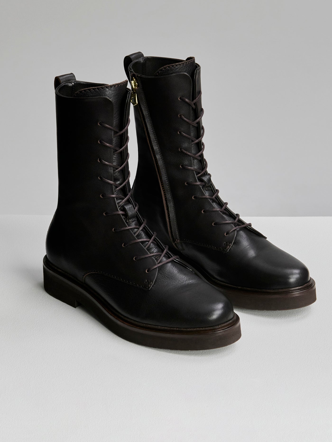 Varley Ebony Brown Boyten Lace Up Boot Nappa