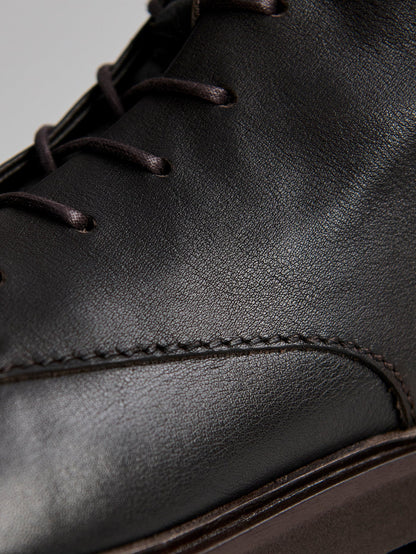 Varley Ebony Brown Boyten Lace Up Boot Nappa
