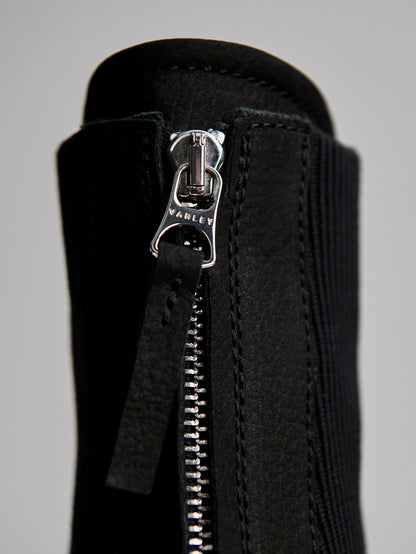 Varley Black Corian Zip Front Ankle Boot