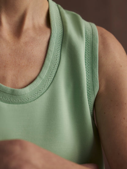 Varley Sage Mint Cambrie Scoop Neck Tank Top