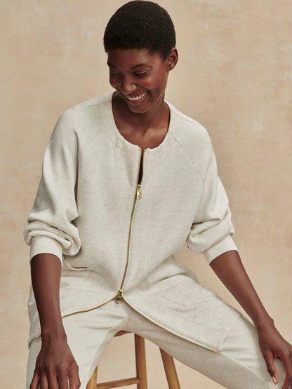 Varley Ivory Marl Augusta Zip Through