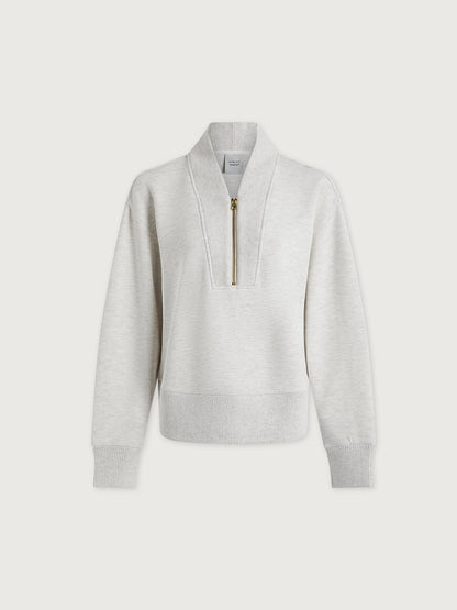 Varley Ivory Marl Sally Half Zip Sweat